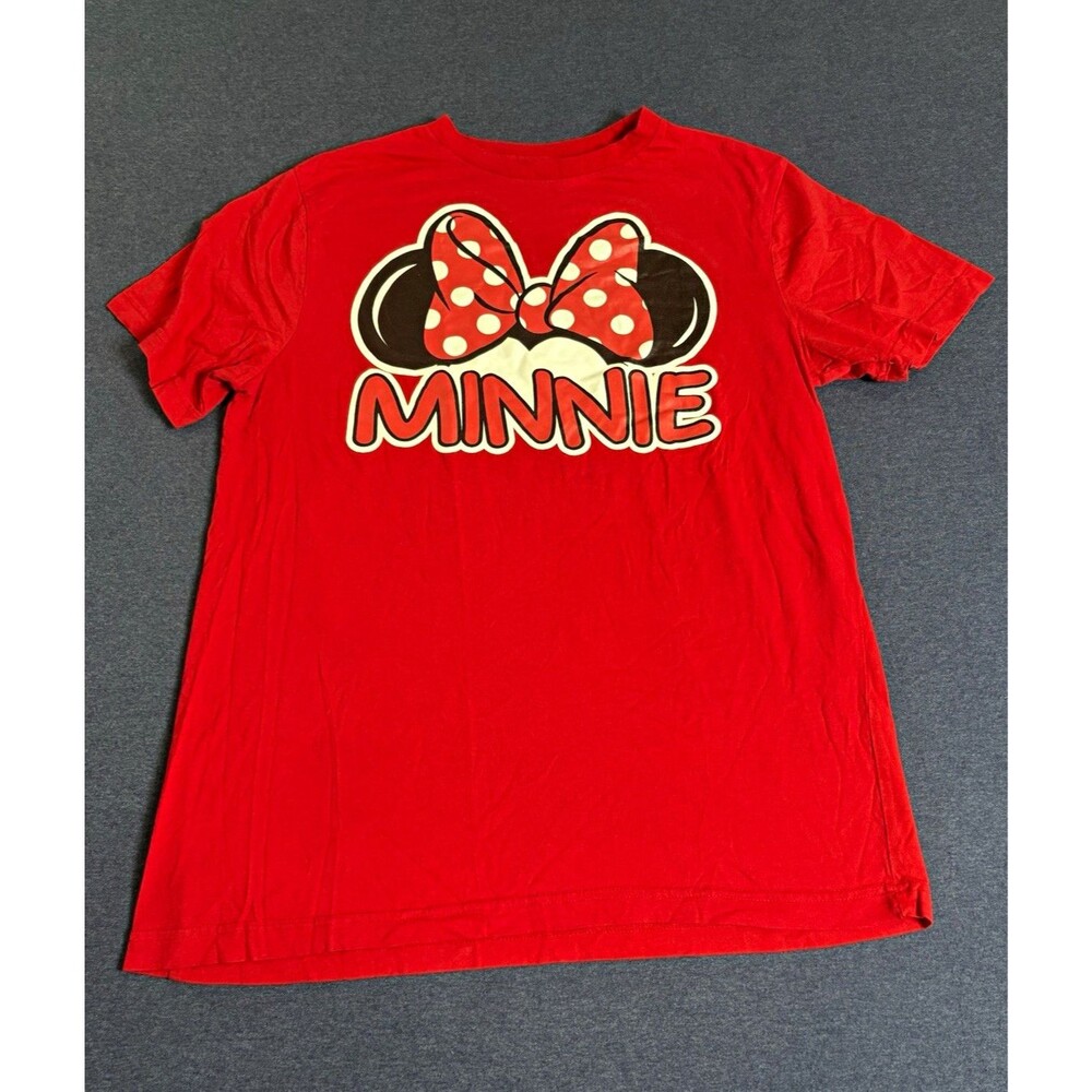 Disney Minnie Mouse Red Graphic T-Shirt Polka Dot Bow, Kids Unisex Size M